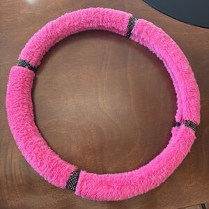 Pink Fuzzy Steering wheel cover